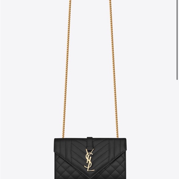 Authentic Like-new YSL quilted grain envelope leather bag - Picture 9 of 9